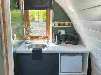 Kitchenette in one of our Deluxe Pods