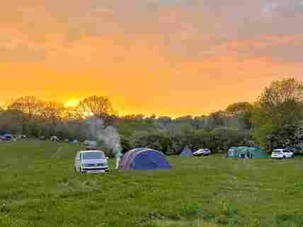 Visitor image of the camping field at sunset