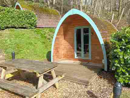 Camping pod with private garden