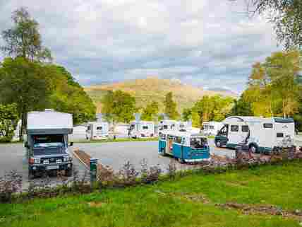 View from the touring pitches towards Loch Lomond