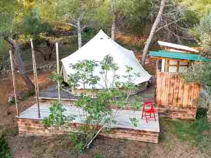 Tent with its own bathroom and deck
