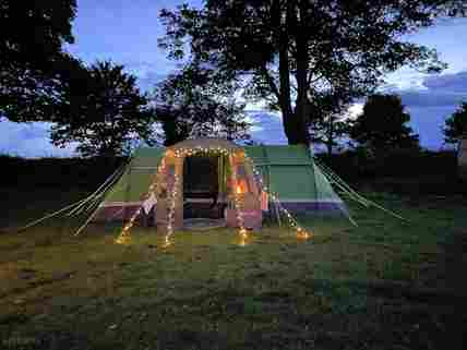 Camp by night. Pitch 8 (possibly the biggest pitch on the site fyi)