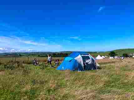 Grassed tent pitch