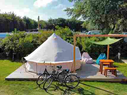 Asgard glamping tent and decking