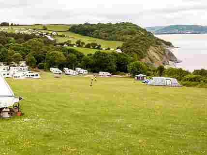 Grass pitches with sea views