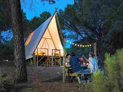 Tipi with outdoor seating