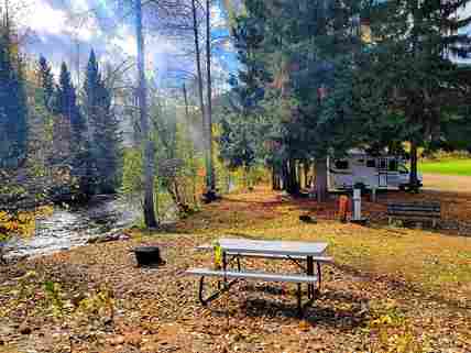 Creekside RV site in the fall