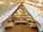 Forest Camping Mozirje: Our fully equipped Bell family tent with electricity and terrace table and chairs 
