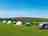 Stithians Lake Campsite: Aerial view of the lotus bell tents' area