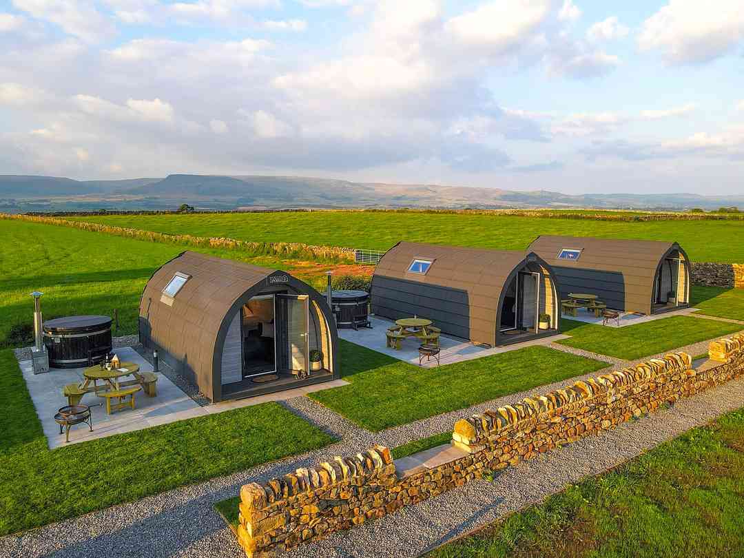 Aerial shot of the pods (photo added by manager on 02/10/2025) Eden Heights Glamping: Aerial shot of the pods (photo added by manager on 02/10/2025)