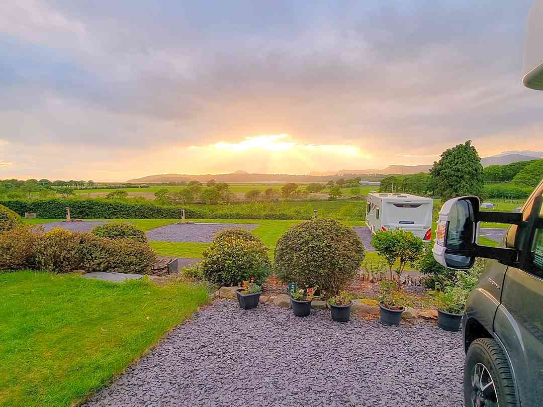Barcdy Touring Caravan and Camping Park: View from the full serviced pitch (photo added by manager on 01/08/2022)