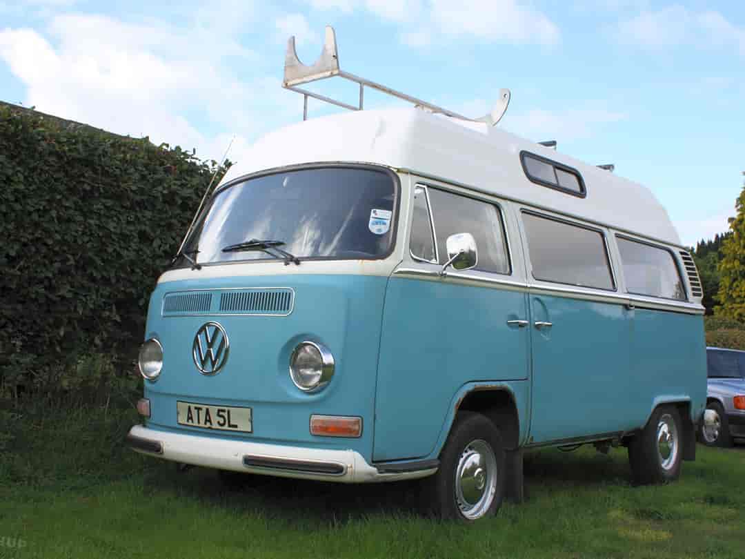 Whinfell Hall Farm Camp Site: A VW camper on paddock two