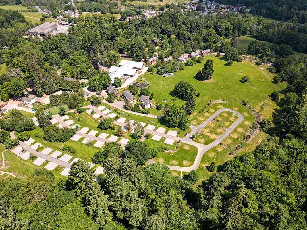 Whitemead Forest Park: Aerial shot of the hardstanding and the tent pitches