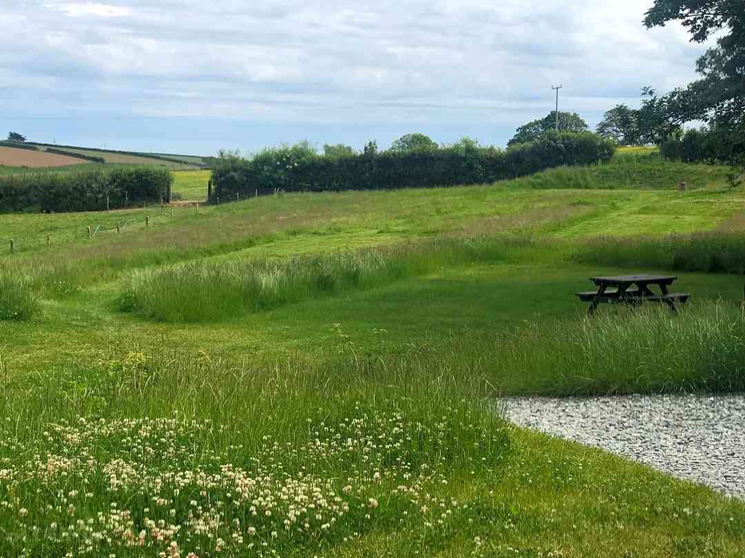 Pittaford Farm Holidays: View from the facilities towards the pitches