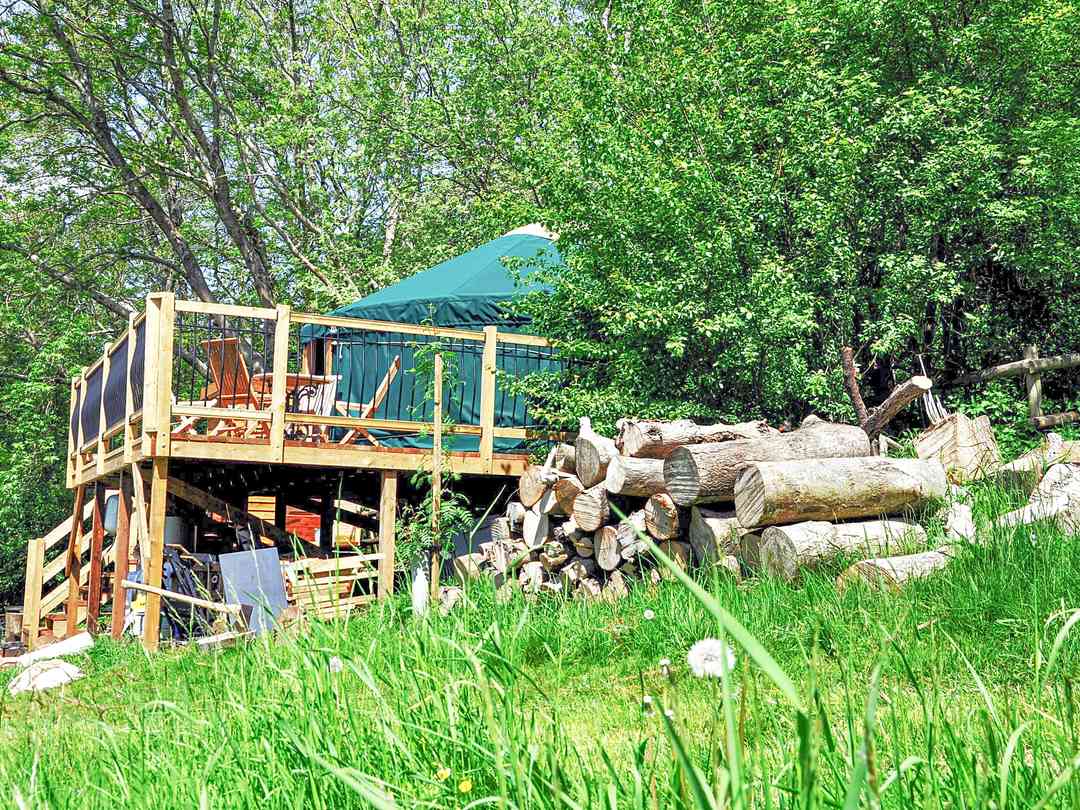 Gurt Yurts: The yurt is on a wooden platform forming a veranda that's great for sunset watching