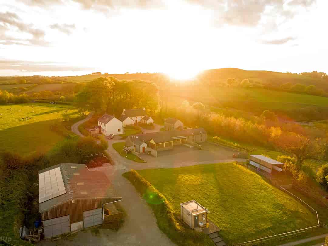 Treberfedd Farm: Aerial view of the camping area