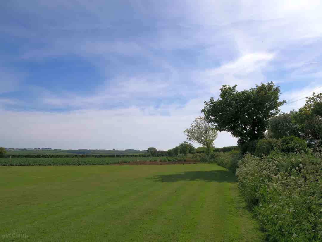 Boskenwyn Manor Farm: View across the pitches