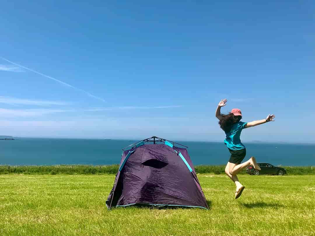 Wild Coastal Camping: Tent pitched on site