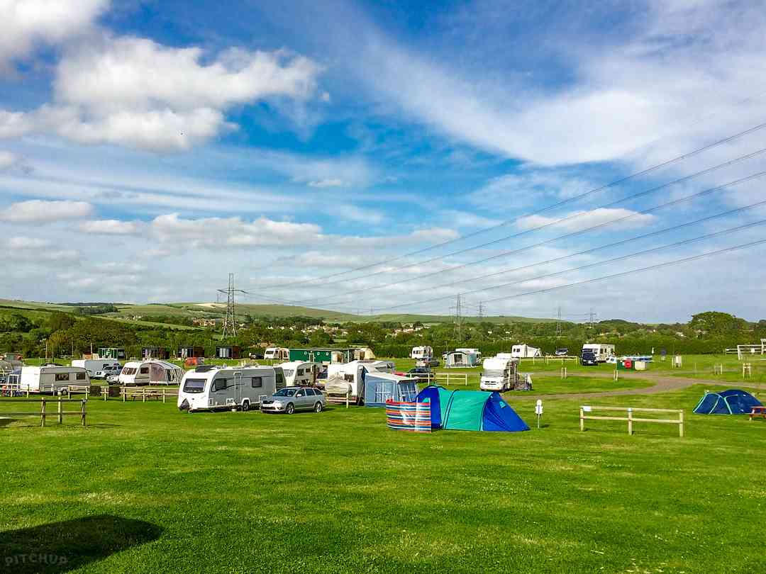 Higher Moor Farm Campsite: View across the site
