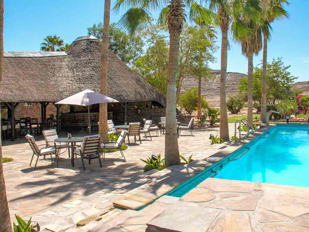 Rooisand Desert Ranch: The pool and lapa restaurant/bar area (photo added by manager)