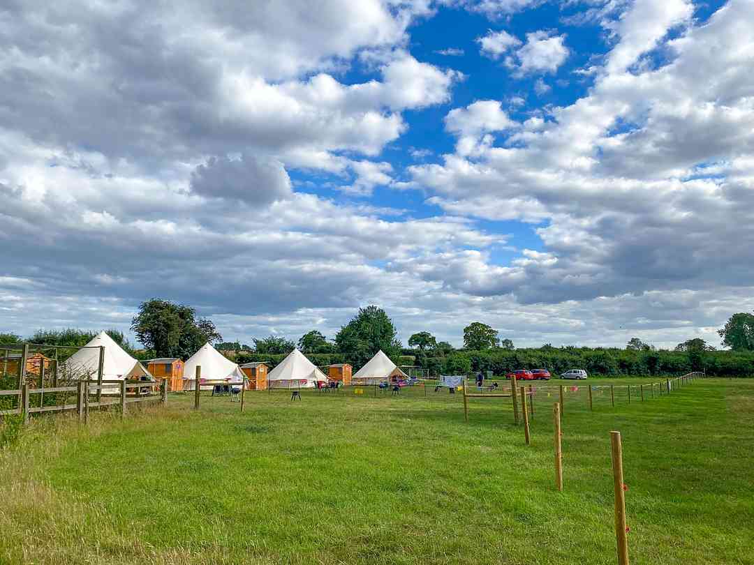 Meadow view (photo added by manager on 05/09/2022) Glamp at the Priory: Meadow view (photo added by manager on 05/09/2022)