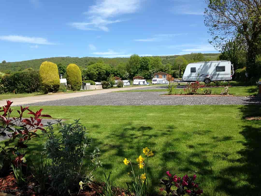Bucklegrove Caravan and Camping Park: Some of our pitches are terraced (photo added by manager on 03/06/2015)