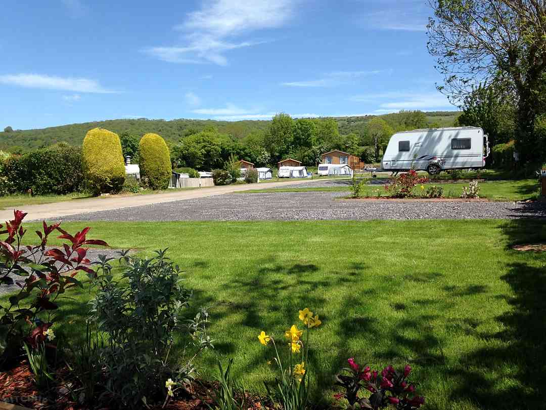 Bucklegrove Caravan and Camping Park: Some of our pitches are terraced (photo added by manager on 03/06/2015)