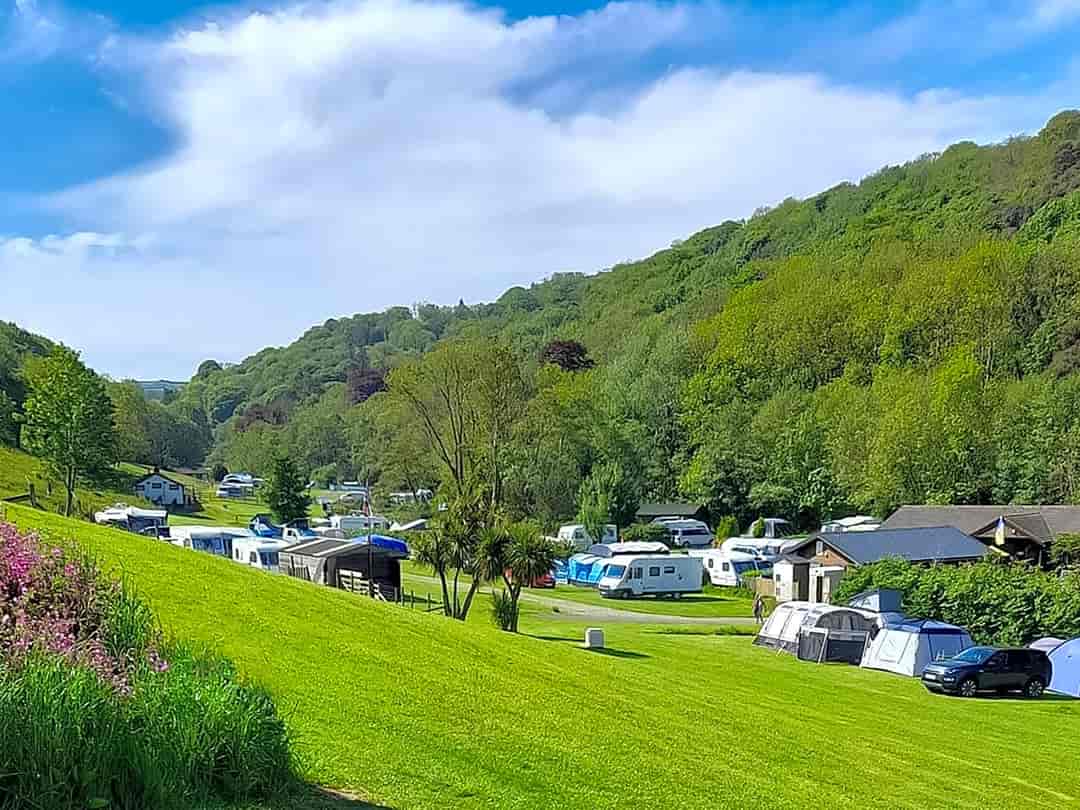 Watermouth Valley Camping Park: Sloping grass pitches