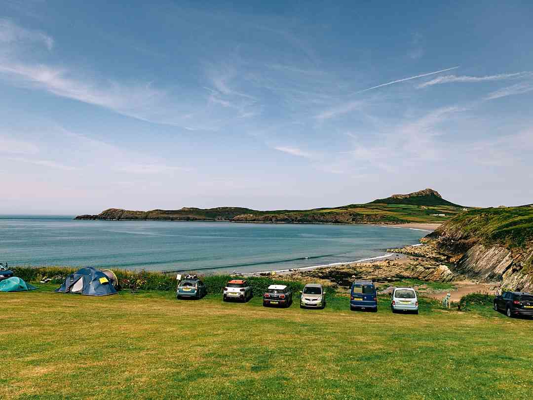 Pencarnan Farm Caravan and Camping Site: Private vehicle access is available to Porthsele beach