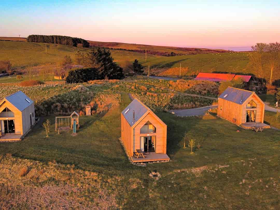 Tarset Tor Bunkhouse and Bothy Holidays: Overhead view of Bothies 1, 2 and 3
