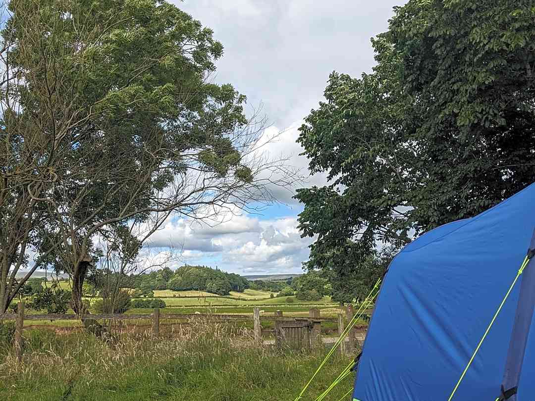 Lazonby Campsite: Pitch next to the river with view across the river and fields (photo added by  on 15/07/2023)