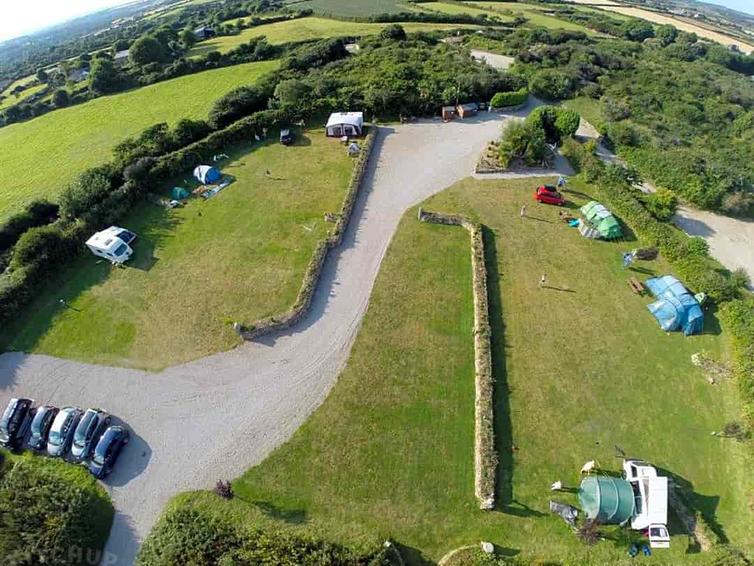 Wheal Vreagh Farm: Pitching field from above