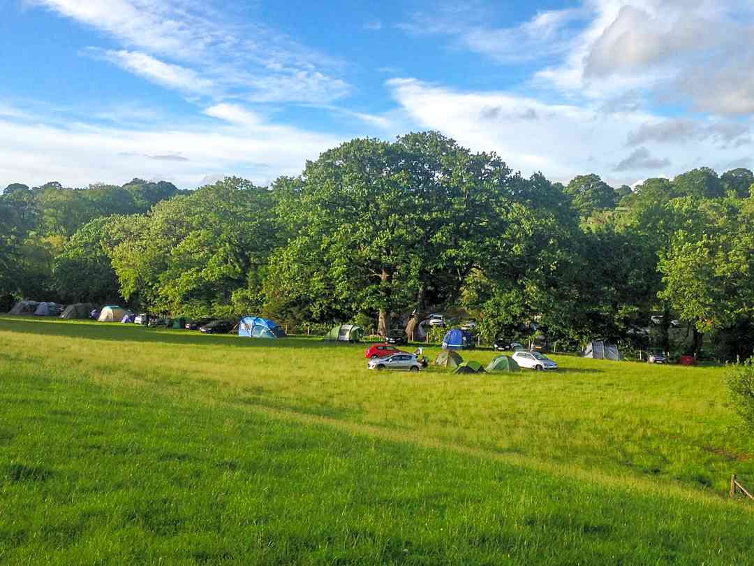Bridge Inn Camping Site: Visitor image of the campsite, with the river on the left