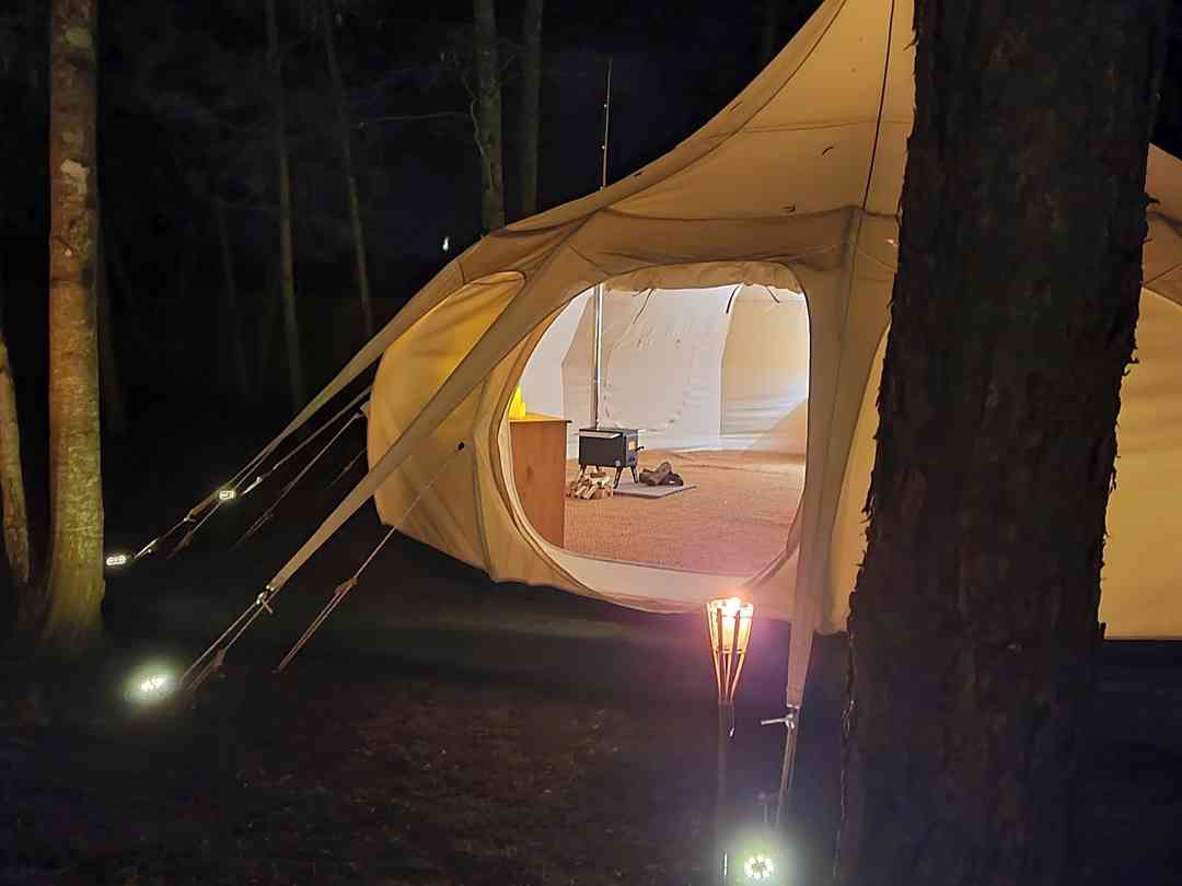 Southwood Park: Looking inside a bell tent (photo added by manager on 28/03/2023)