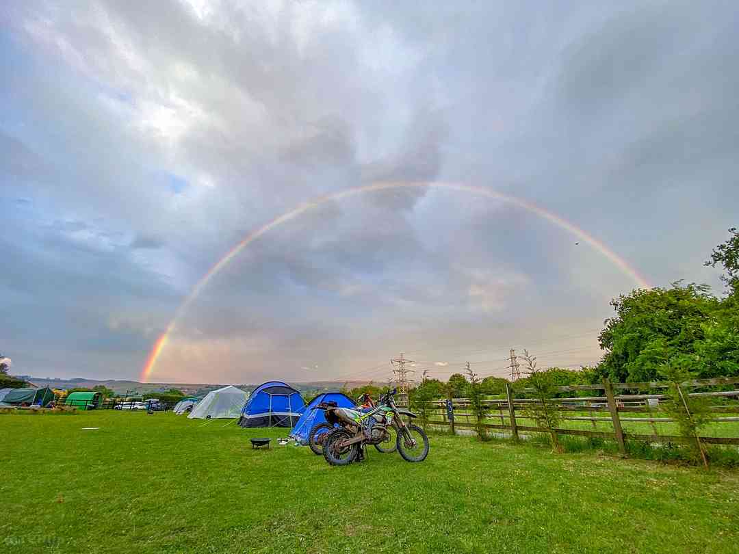 Fferm Gelli Camping: Visitor image of the campsite under the rainbow (photo added by manager on 02/09/2022)