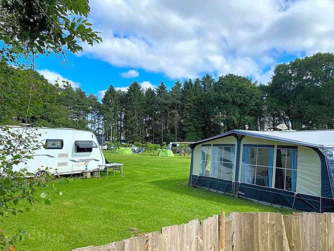 Huntick Farm Caravan Park: Tree-lined pitch area (photo added by manager on 31/01/2023)
