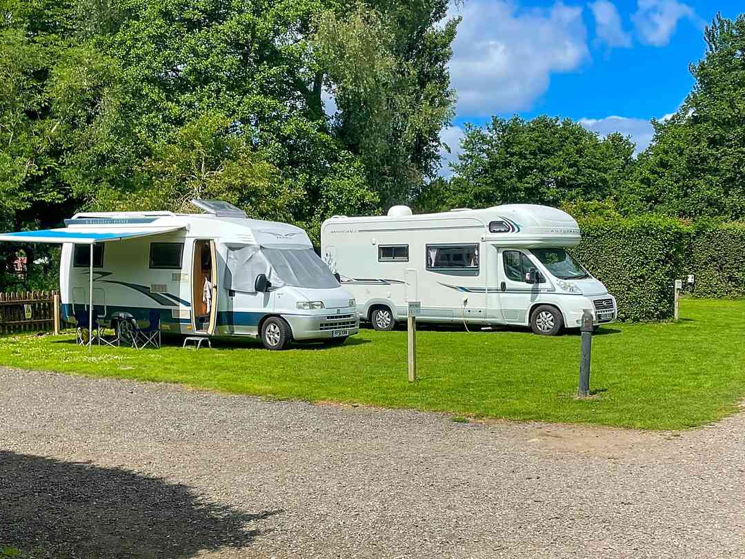 Riverside Caravan Park at The George: Grass Pitch (photo added by manager on 04/08/2022)