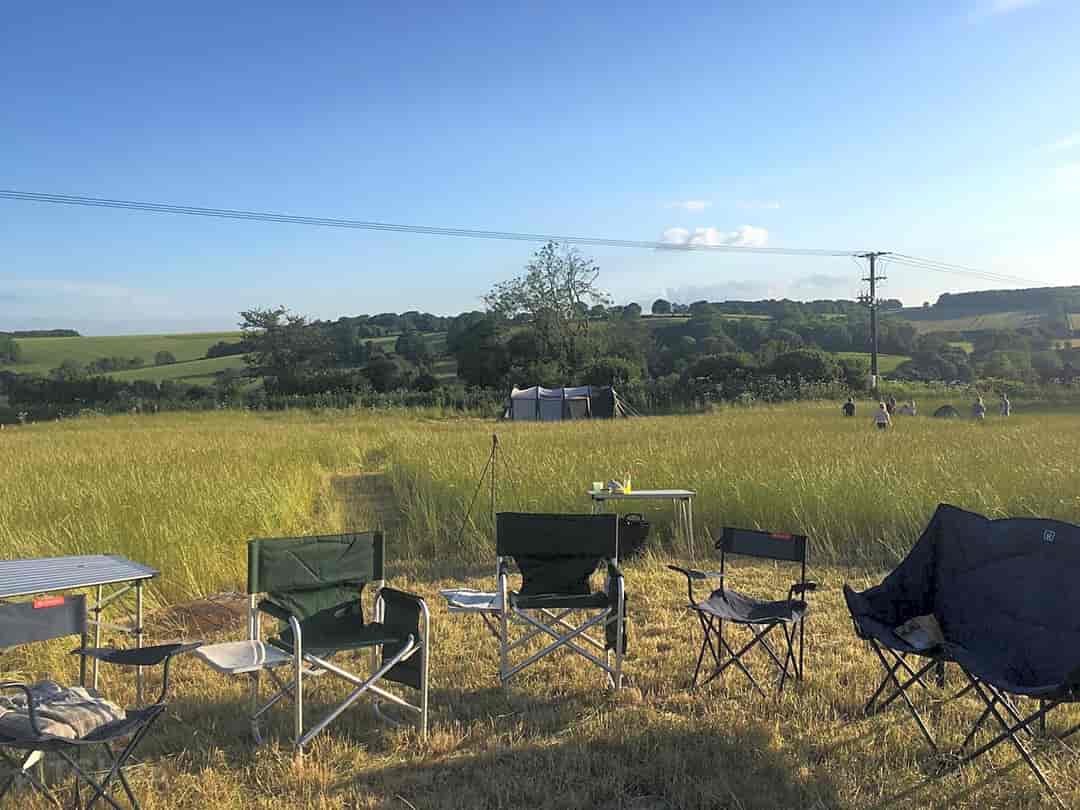 Spring Hill Wild Camping: Guests' chairs around a firepit