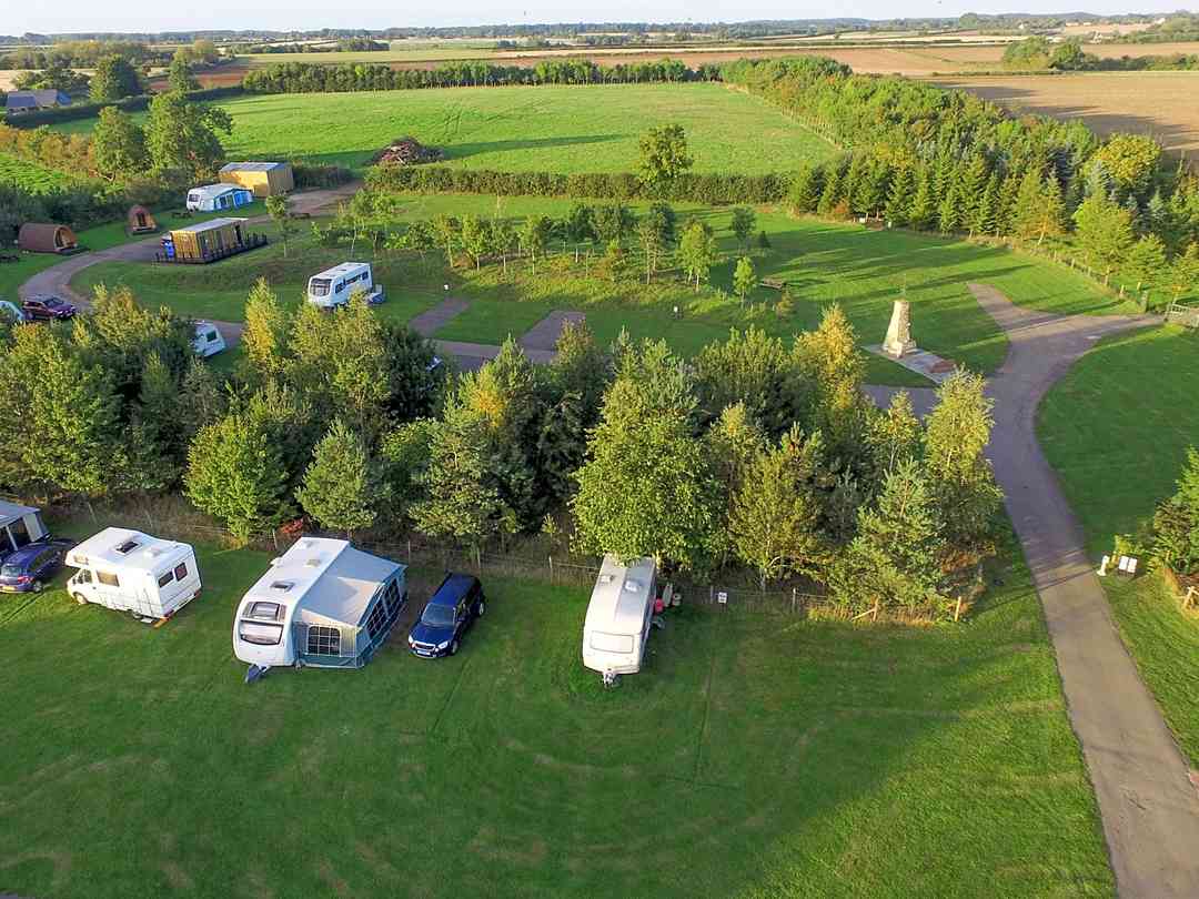 Glebe Leisure: Aerial view of site pitches