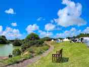 Lake view camping field