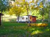 Grass pitch with trees for shade