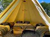 The Hoedown 5m Bell Tent bed layout