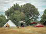 The view of the Orwell Bell Tent with the communal army tea tent behind (added by manager 01 May 2024)