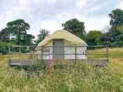 Small yurt on a raised deck