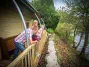 The covered verandah opens directly onto beautiful views of the River Seiont