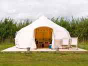 Looking towards the Bell Tent. Photo taken by Boutique Camping.