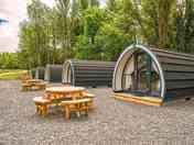 Cosy pods with outdoor seating