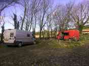 Campervan area in spring