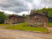 Two bedroom hand built log cabins, sleeps up to 5 people