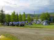Grassy tent area